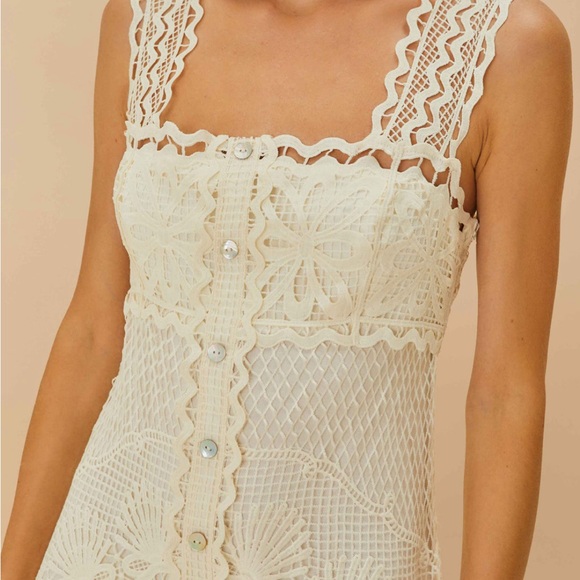 NWT FARM Rio Off White Nautical Guipere Crochet Midi Dress, Sz M - Picture 2 of 7